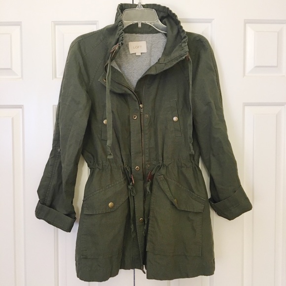 Ann Taylor Loft Utility Jacket Army 